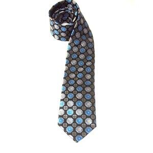 Bill Robinson Blue Black Hand Made 100% Polyester Men’s Neck Tie 3 1/8" x  60"